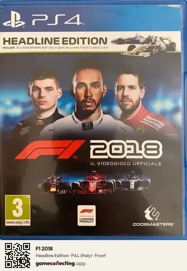 F1 2018 PlayStation 4, Italy box front