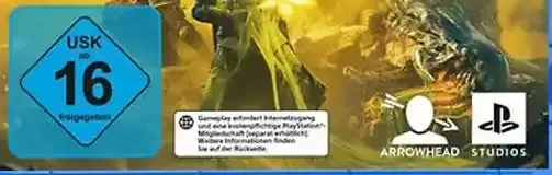 Helldivers 2, the USK square on its front