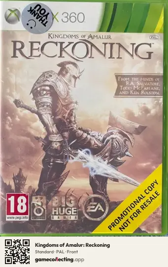 Kingdoms of Amalur: Reckoning Xbox 360, PAL box front