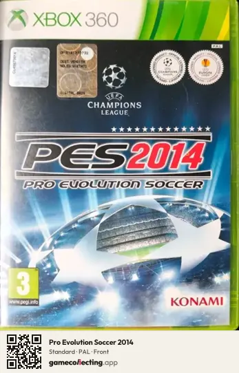 Pro Evolution Soccer 2014 Xbox 360, PAL box front
