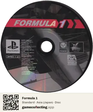 Formula 1 PlayStation, Asia disc