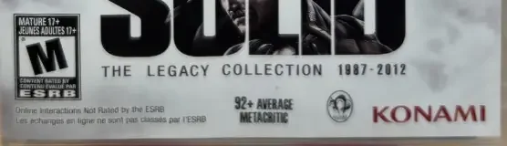 Metal Gear Solid: The Legacy Collection, the ESRB box on its front