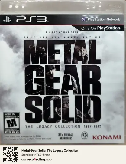 Metal Gear Solid: The Legacy Collection PlayStation 3, NTSC box front