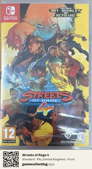 Streets of Rage 4 Nintendo Switch, United Kingdom box front