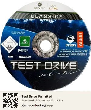 Test Drive Unlimited Xbox 360, PAL disc
