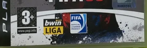FIFA 08, the PEGI square on its front