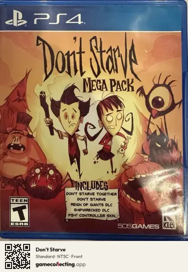 Don't Starve PlayStation 4, NTSC box front