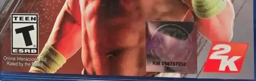 WWE 2K15, the ESRB box on its front