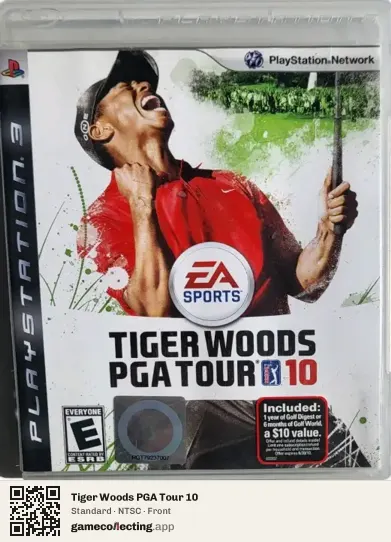Tiger Woods PGA Tour 10 PlayStation 3, NTSC box front