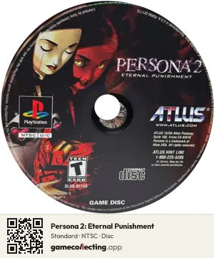 Persona 2: Eternal Punishment PlayStation, NTSC disc