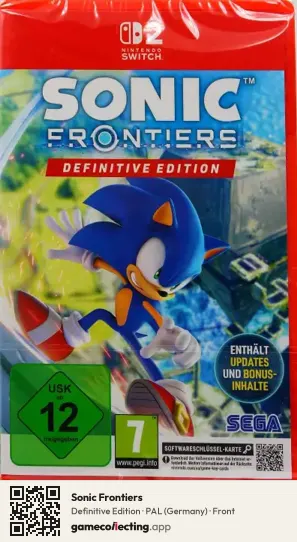 Sonic Frontiers Nintendo Switch 2, Germany box front