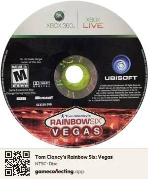 Tom Clancy's Rainbow Six: Vegas Xbox 360, NTSC disc
