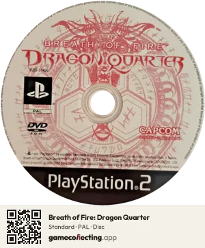 Breath of Fire: Dragon Quarter PlayStation 2, PAL disc