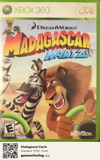 Madagascar Kartz Xbox 360, NTSC box front
