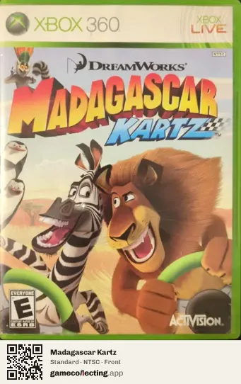 Madagascar Kartz Xbox 360, NTSC box front