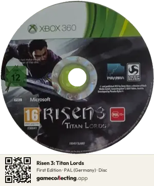 Risen 3: Titan Lords Xbox 360, PAL disc