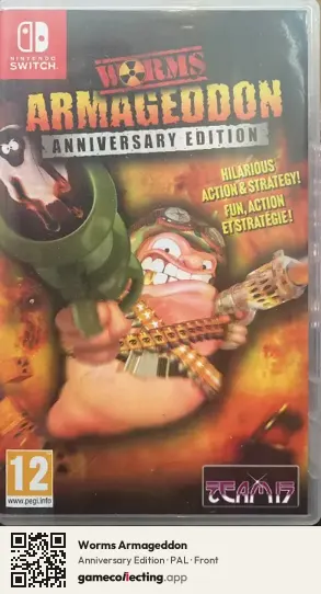 Worms Armageddon Nintendo Switch, PAL box front