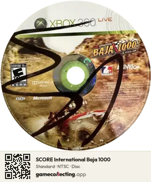 SCORE International Baja 1000 Xbox 360, NTSC disc