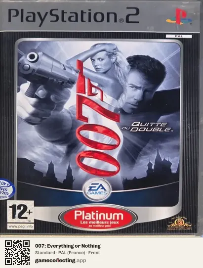 007: Everything or Nothing PlayStation 2, France box front