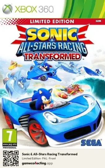 Sonic & All-Stars Racing Transformed Xbox 360, PAL box front