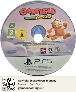 Garfield: Escape from Monday PlayStation 5, PAL disc