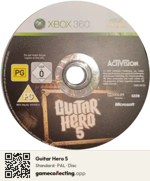 Guitar Hero 5 Xbox 360, PAL disc