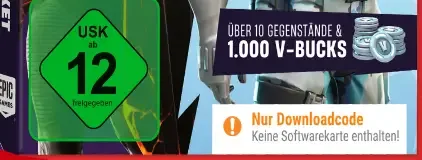 Fortnite, the USK square on its front