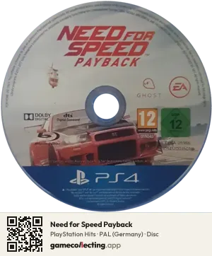 Need for Speed Payback PlayStation 4, PAL disc