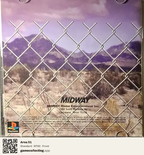 Area 51 PlayStation, NTSC box front