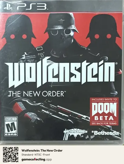 Wolfenstein: The New Order PlayStation 3, NTSC box front