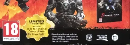 Gears of War: Judgment, the PEGI square on its front