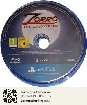 Zorro: The Chronicles PlayStation 4, PAL disc