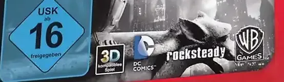 Batman: Arkham City, the USK square on its front