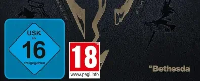 The Elder Scrolls V: Skyrim, the USK square on its front