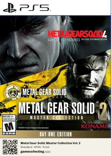Metal Gear Solid: Master Collection Vol. 2 PlayStation 5, NTSC box front