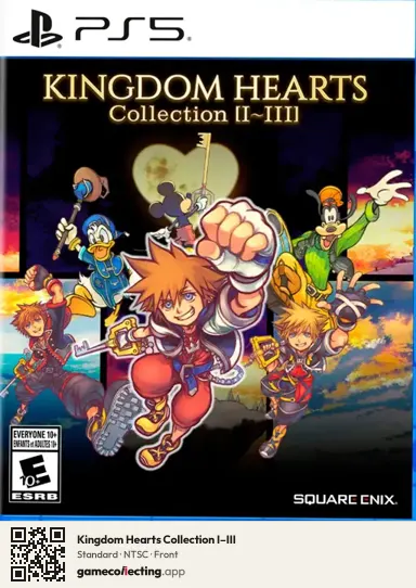 Kingdom Hearts Collection I–III PlayStation 5, NTSC box front