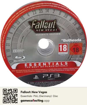 Fallout: New Vegas PlayStation 3, PAL disc