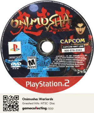 Onimusha: Warlords PlayStation 2, NTSC disc