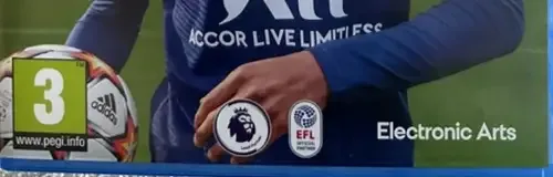 FIFA 22, the PEGI square on its front