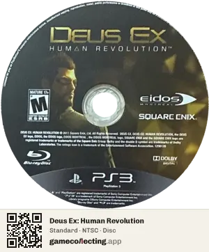 Deus Ex: Human Revolution PlayStation 3, NTSC disc