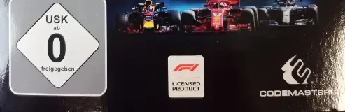 F1 2018, the USK square on its front