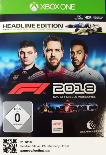 F1 2018 Xbox One, Germany box front