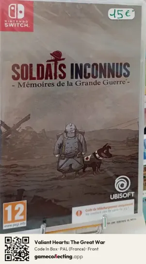 Valiant Hearts: The Great War Nintendo Switch, France box front