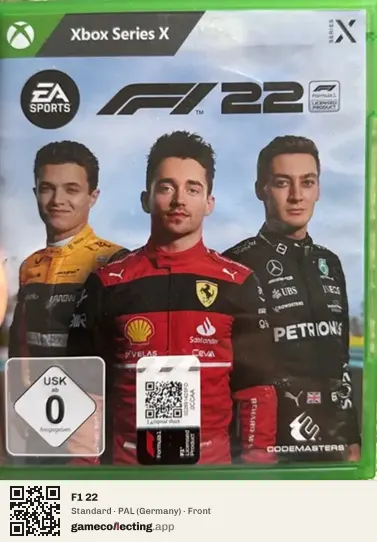 F1 22 Xbox Series X, Germany box front