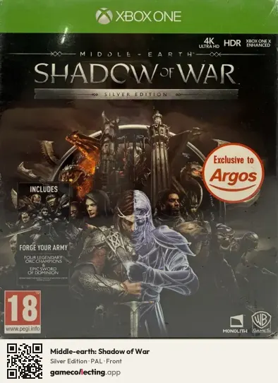 Middle-earth: Shadow of War Xbox One, PAL box front