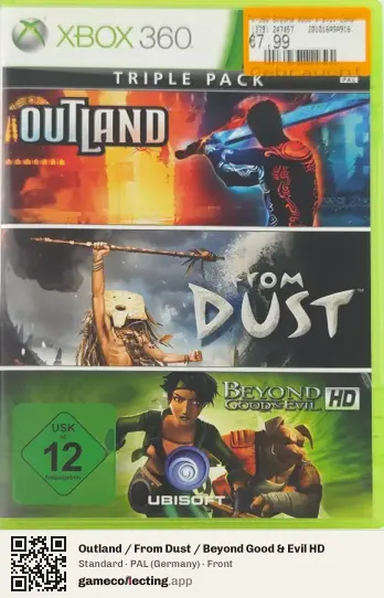Outland / From Dust / Beyond Good & Evil HD Xbox 360, Germany box front
