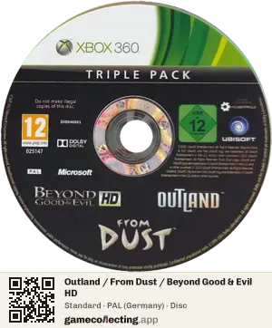 Outland / From Dust / Beyond Good & Evil HD Xbox 360, PAL disc