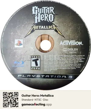 Guitar Hero: Metallica PlayStation 3, NTSC disc