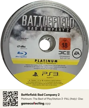 Battlefield: Bad Company 2 PlayStation 3, PAL disc