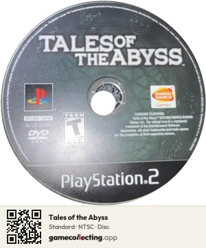 Tales of the Abyss PlayStation 2, NTSC disc